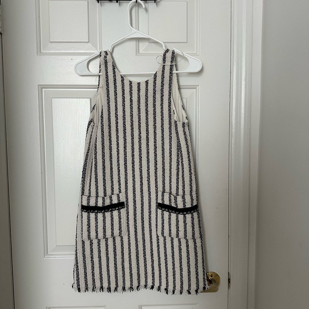 Zara Black and White Striped Dress